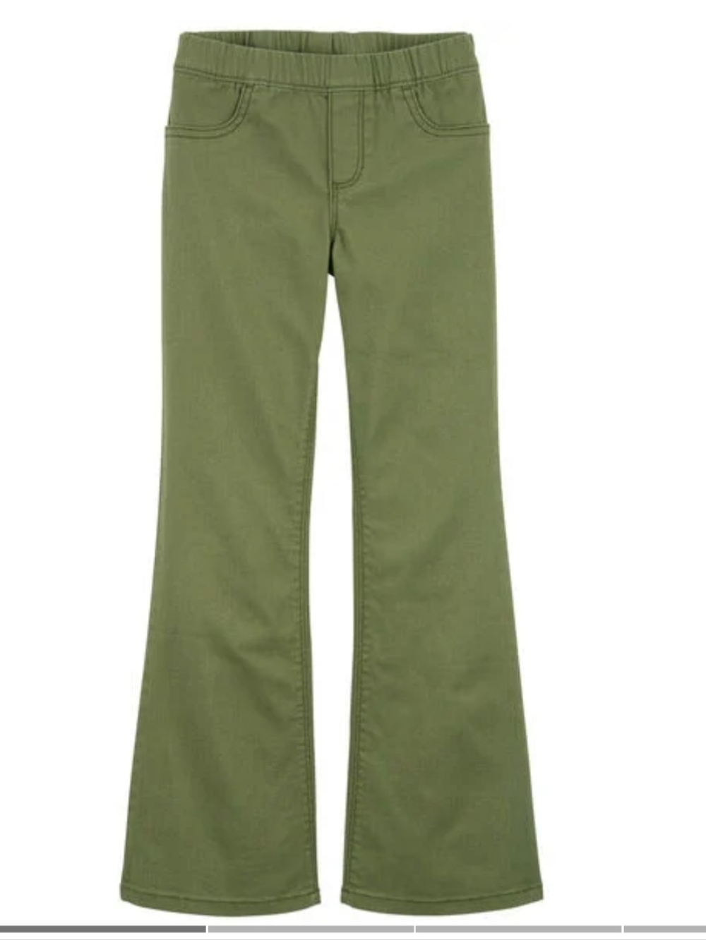 Carter's Girls' Olive Green Twill Flare Pull-On Pants 4T